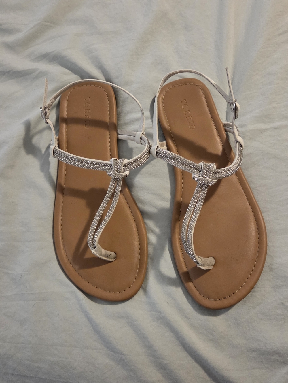 Torrid embellished strappy sandals - white - size 10